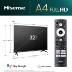Hisense 32-Inch Class A4 Series FHD 1080p Google Smart TV (32A4K, 2023 Model) - DTS Virtual: X, Game & Sports Modes, Chromecast Built-in, Alexa Compatibility - Image 2